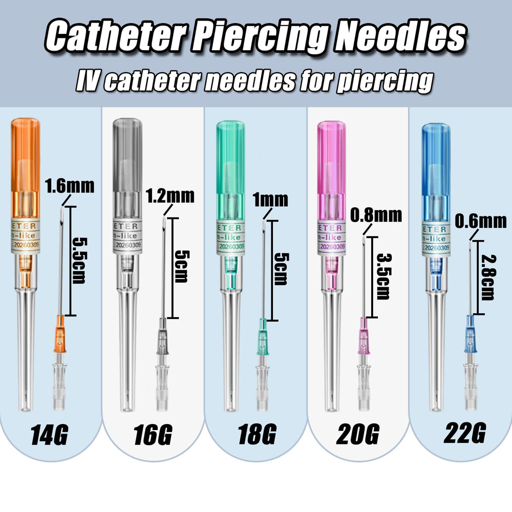 Aguja de catéter YONGDA 14G, uso para perforaciones de nariz.