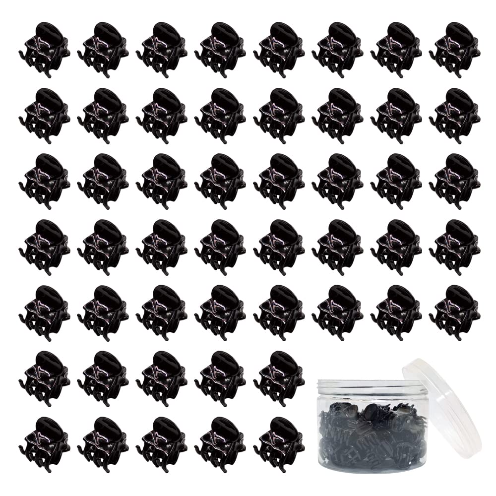 Pinza Yongdeli mini para cabello en negro, sujeción estable para peinados.