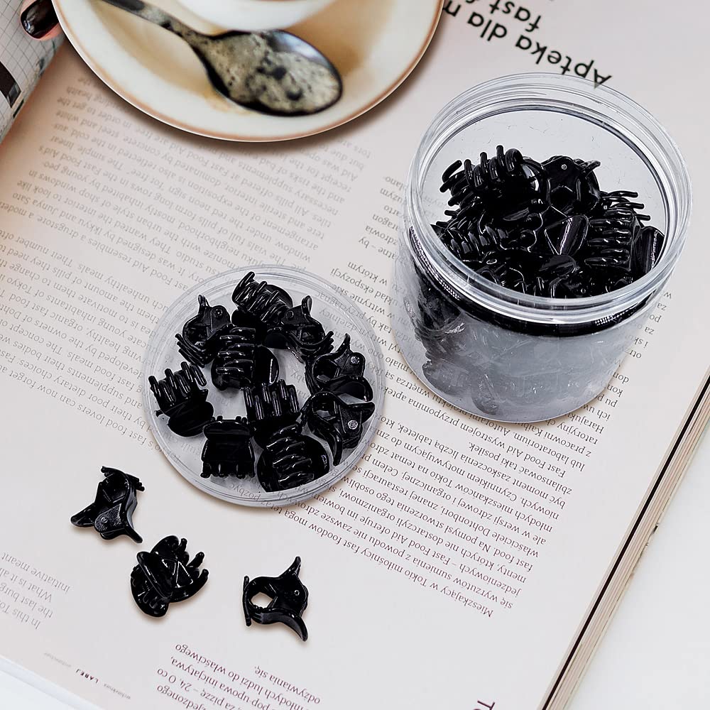 Pinza Yongdeli mini para cabello en negro, práctica para almacenamiento diario.
