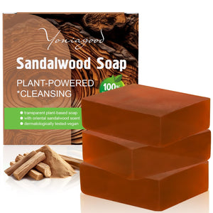 Yoniagood Jabón de sándalo 4 en 1: limpieza profunda y exfoliación suave.