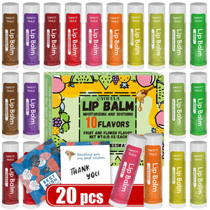 Bálsamo labial Yopela conjunto 20 natural, hidratación para labios sensibles.