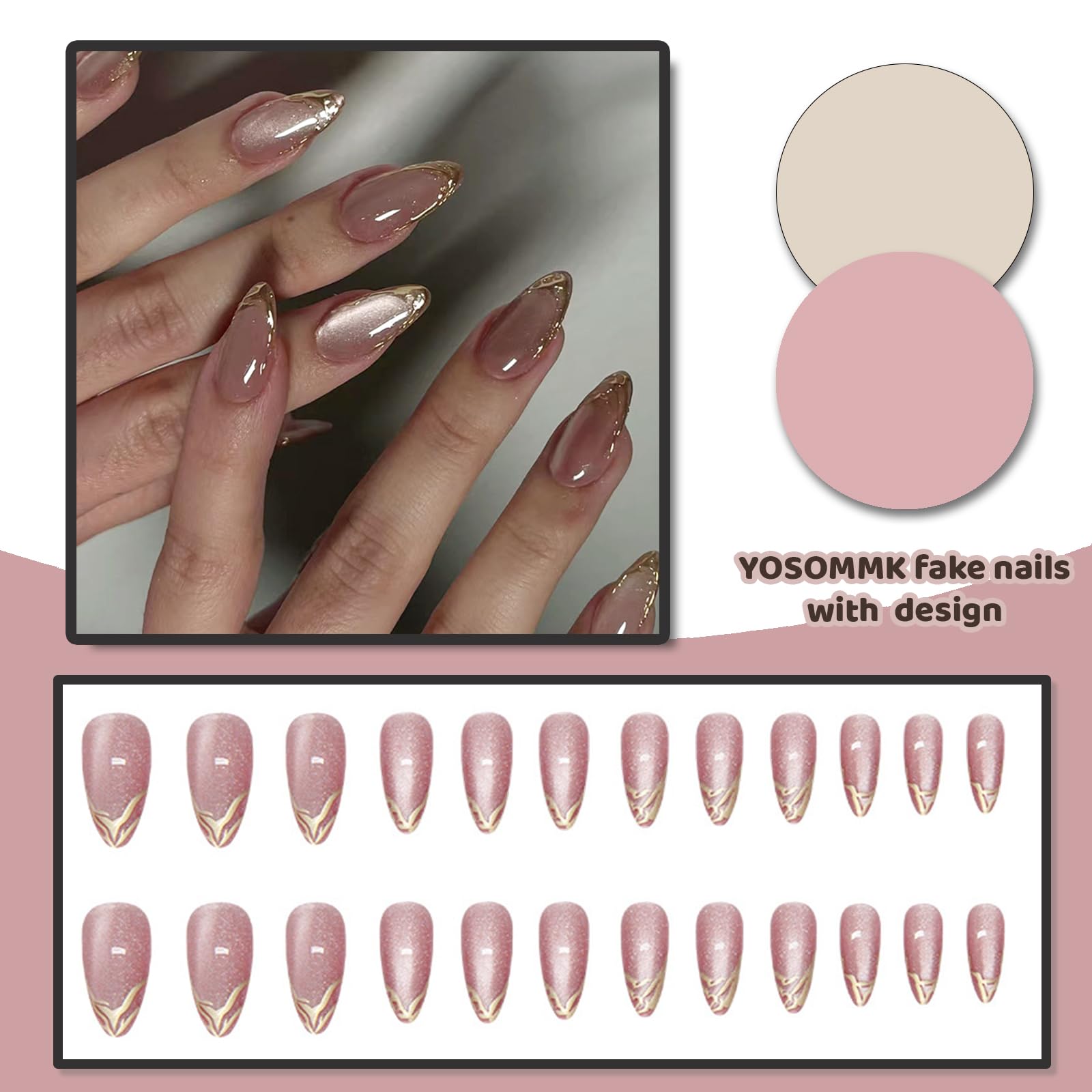 Caja de 24 piezas de uñas YOSOMMK.