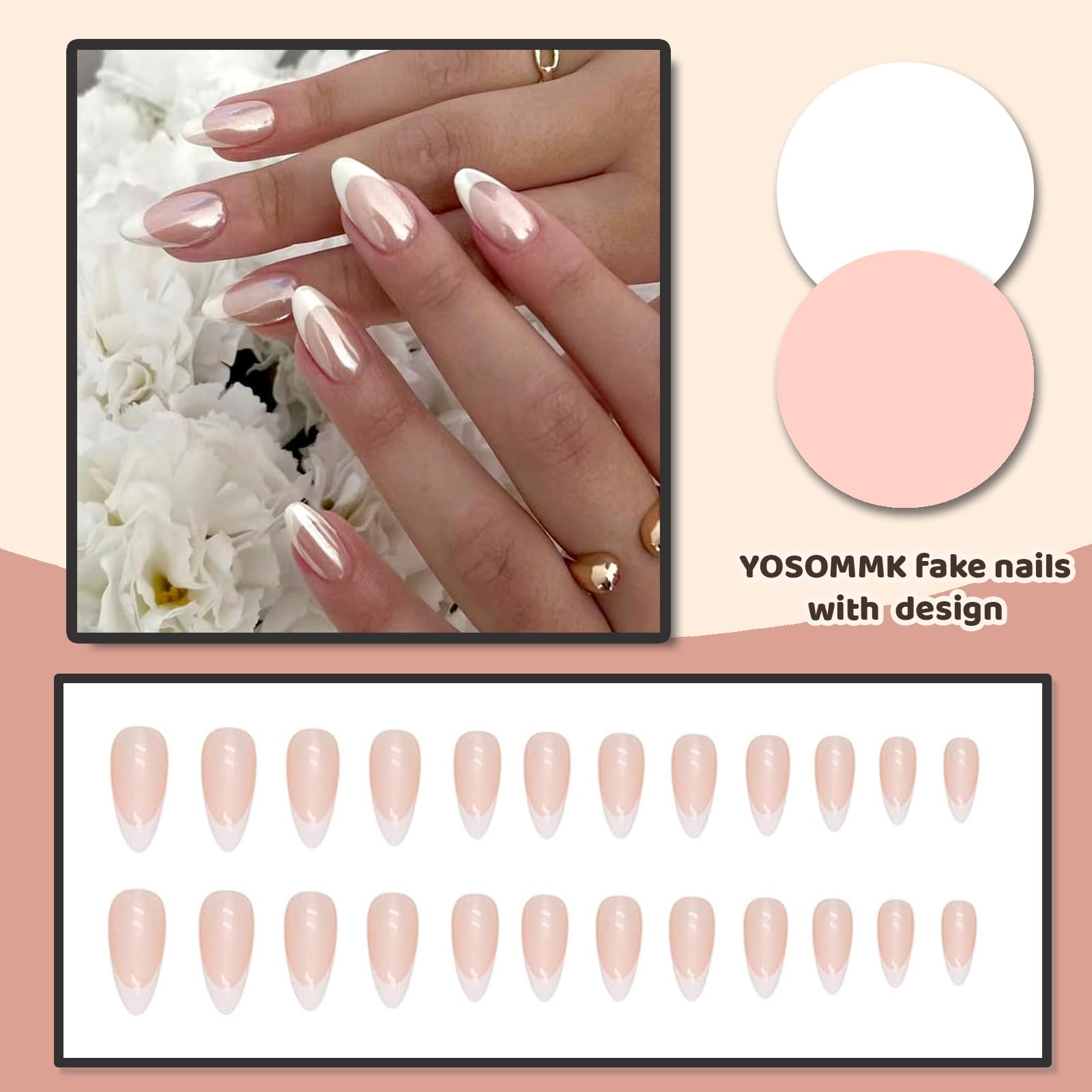 Caja YOSOMMK con 24 uñas y adhesivos gel para pegar