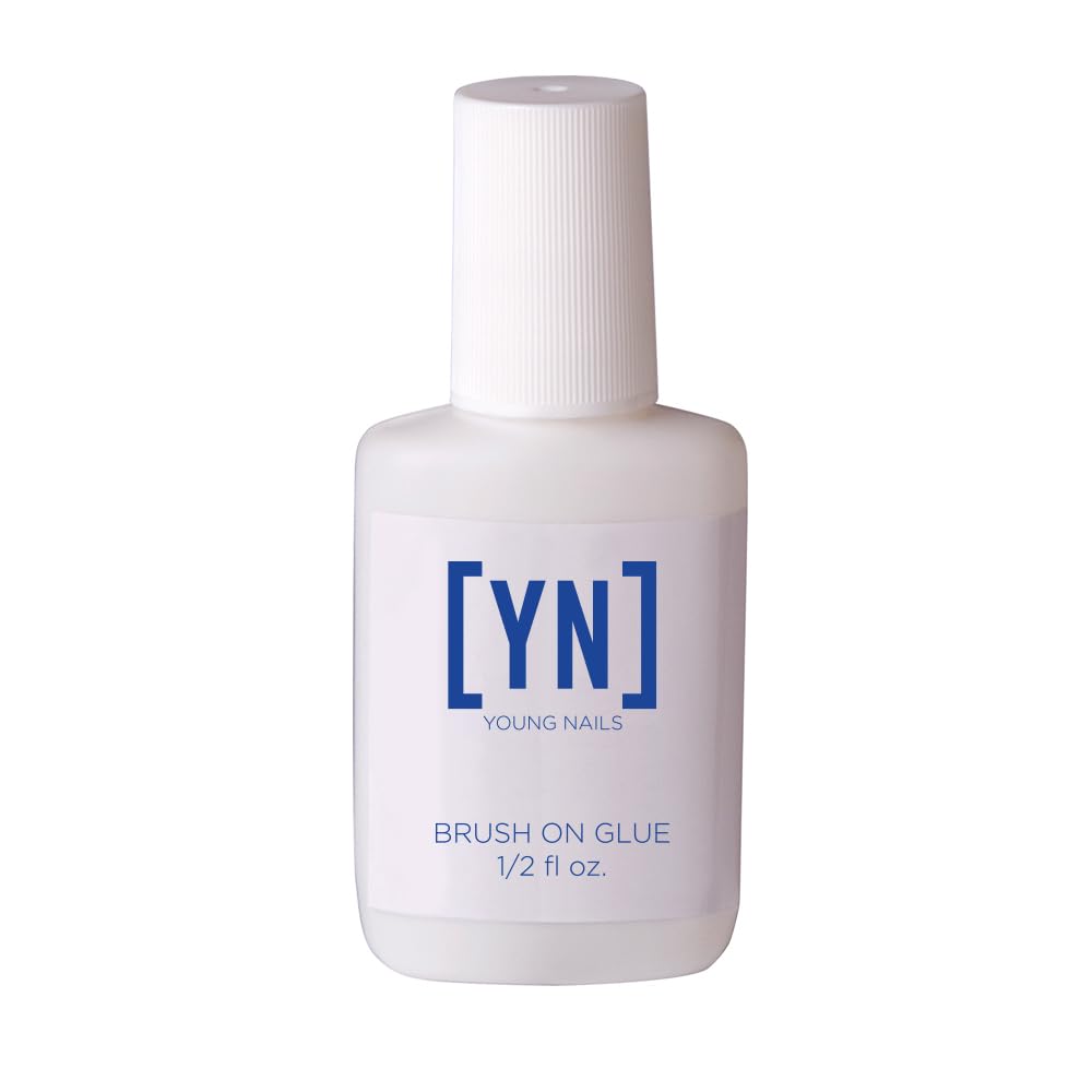 Young Nails, aplicación-con-pincel de secado rápido, fijación duradera para uñas artificiales.