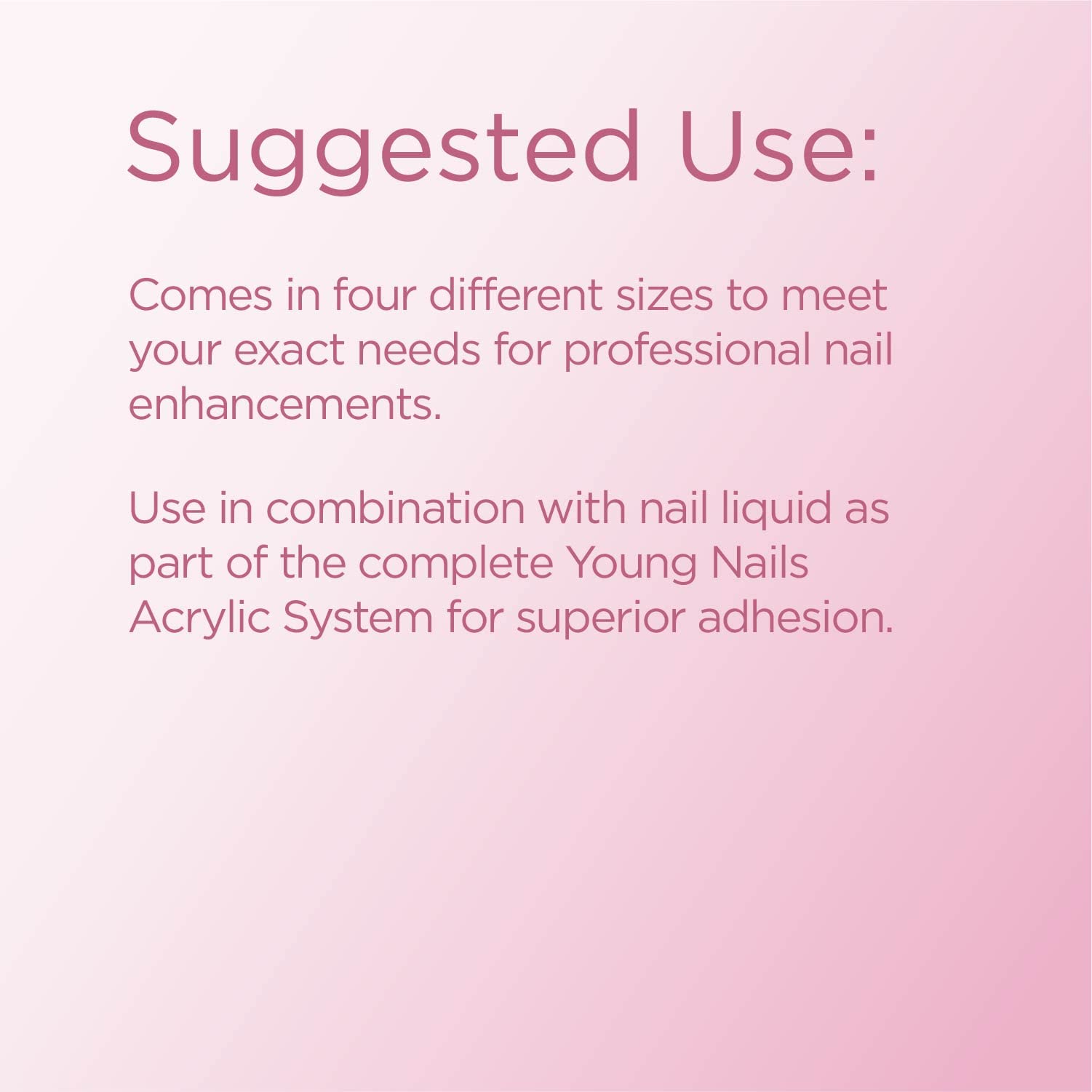 Young Nails Cover, polvo acrílico, adherencia superior para mayor durabilidad sin levantamientos.