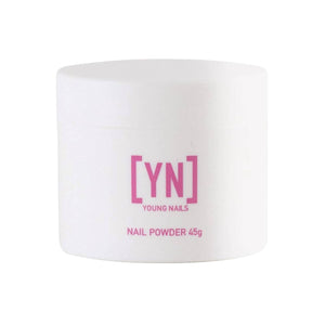 Young Nails polvo acrílico core auto-nivelante en claridad para extensiones con adherencia sólida