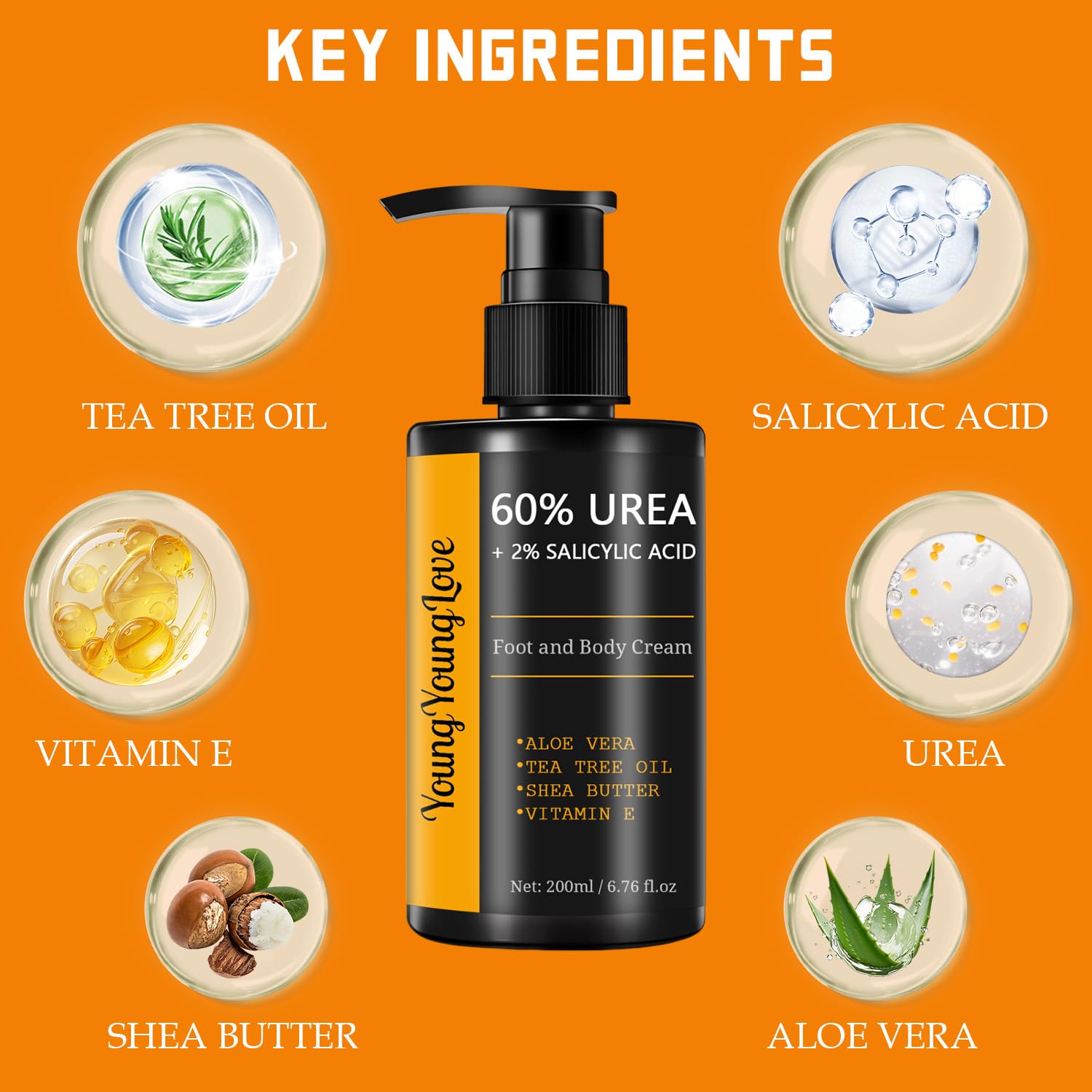YOUNGYOUNGLOVE aceite-arbol-te-vitamina-e-aloe-shea: ingredientes naturales para nutrición de la piel.