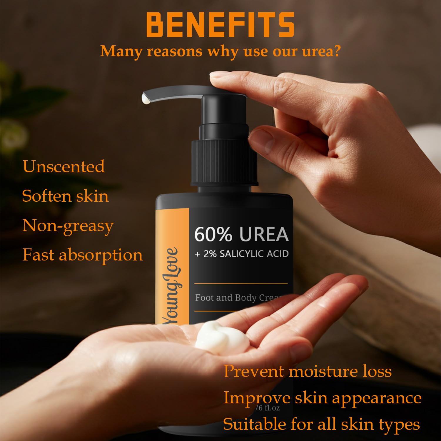YOUNGYOUNGLOVE textura-rapida-absorcion: crema no grasa para uso diario.
