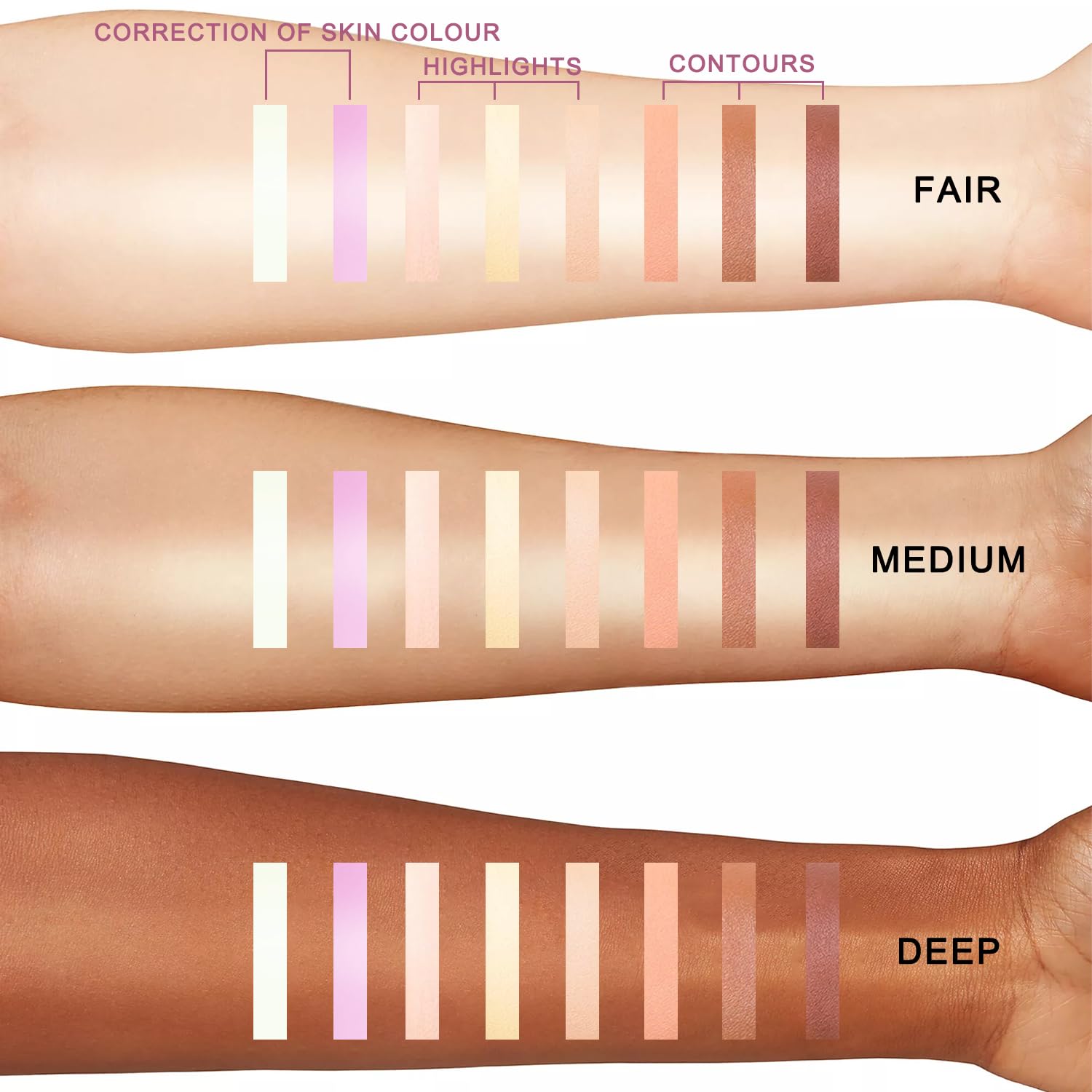 Youngfocus paleta contorno crema, diseño desmontable y recargable para uso sostenible.