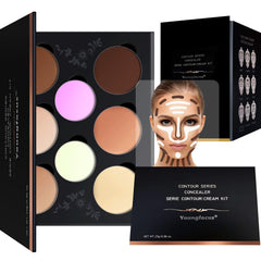 Youngfocus paleta contorno crema: vista general para definir rasgos con 8 tonos.