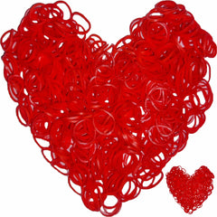 Yowamho Bandas elasticas rojas, primer plano, ideales para pulseras creativas y manualidades.