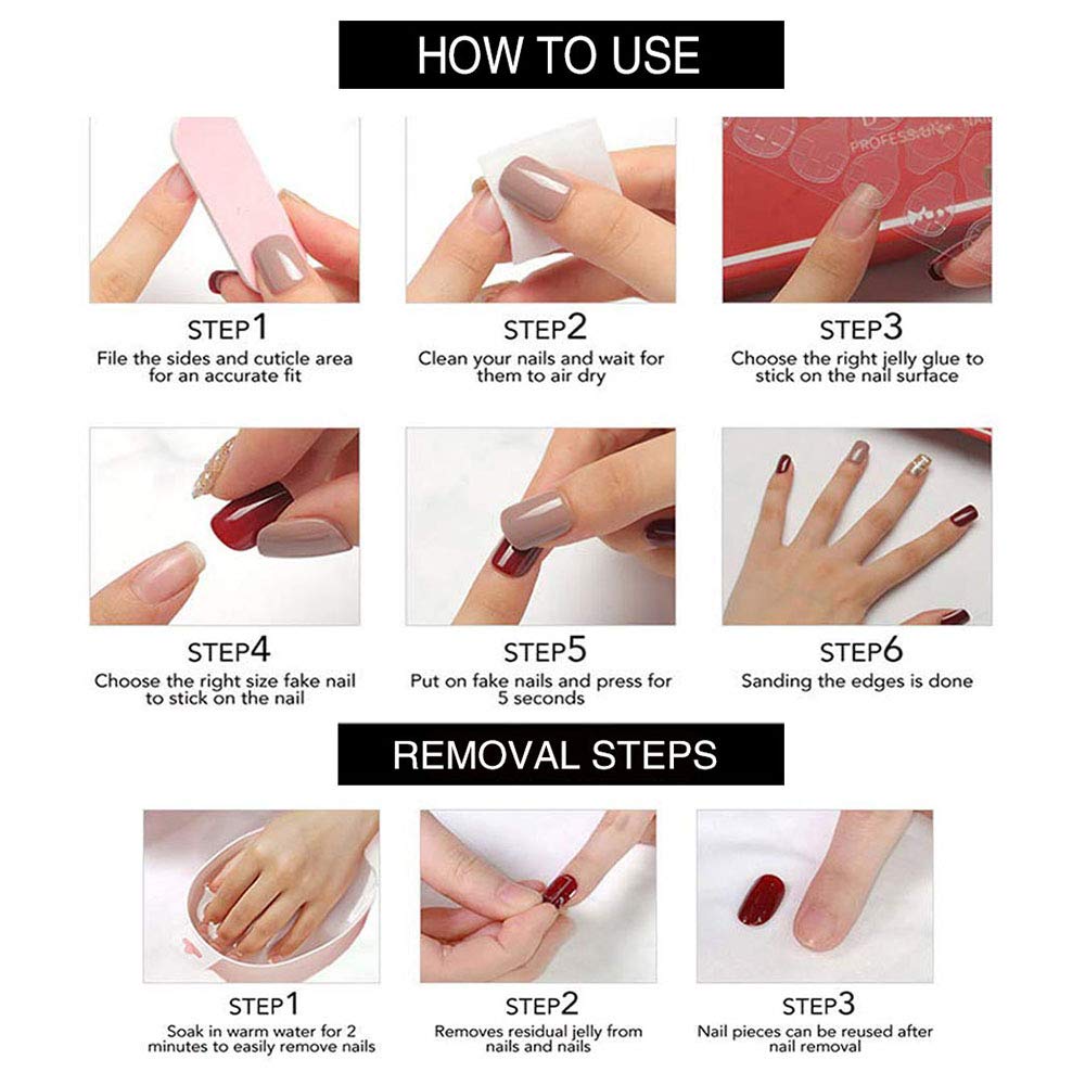 Regalo ideal YoYoee Uñas forma ataúd para ellas