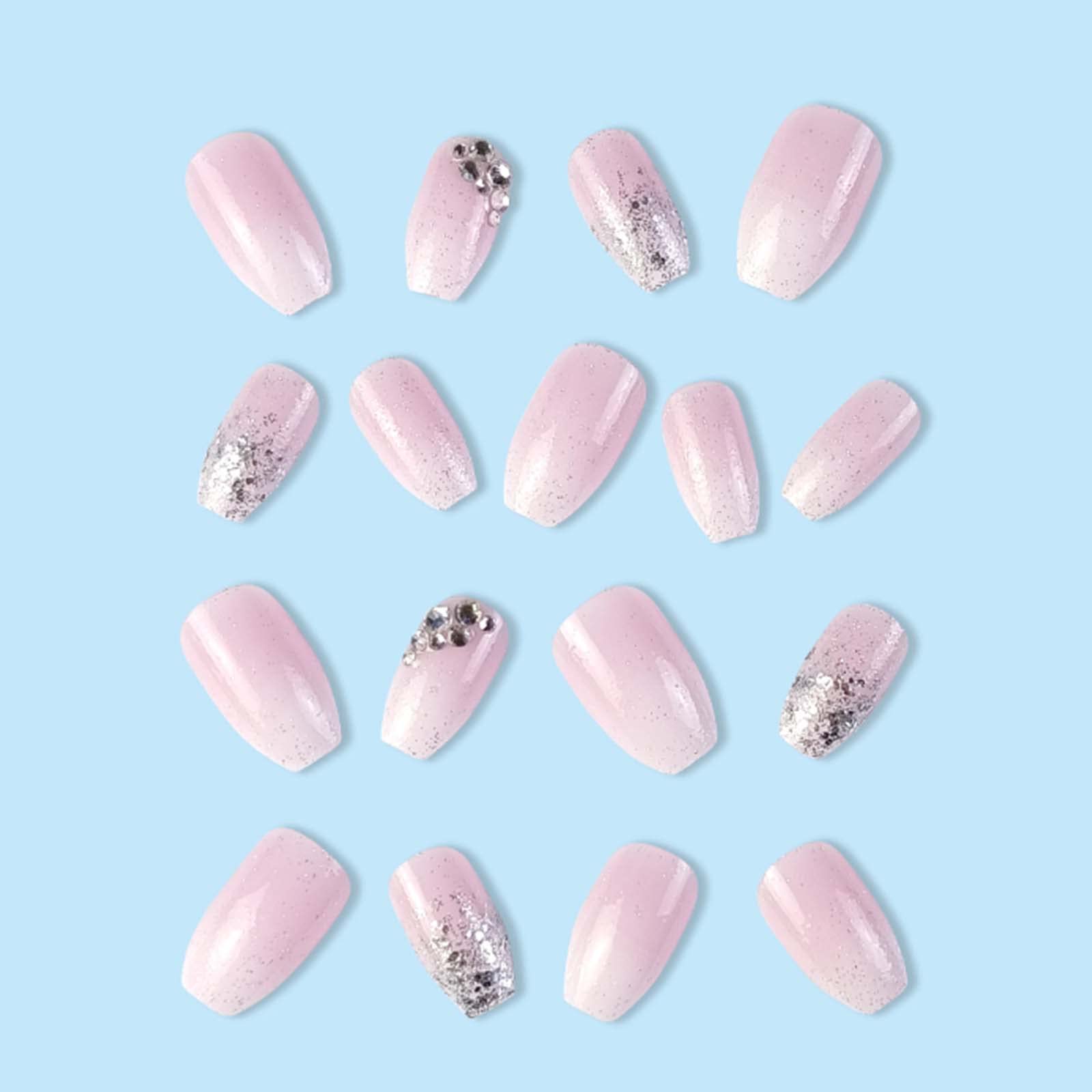 Combinación de YoYoee Uñas forma ataúd con vestuario para fiestas