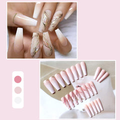 Diseño mármol YoYoee para uñas postizas, estilo único y sofisticado.