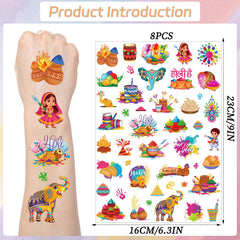 Tatuajes Holi Yoyuspy Dahan y Gulal para celebraciones coloridas