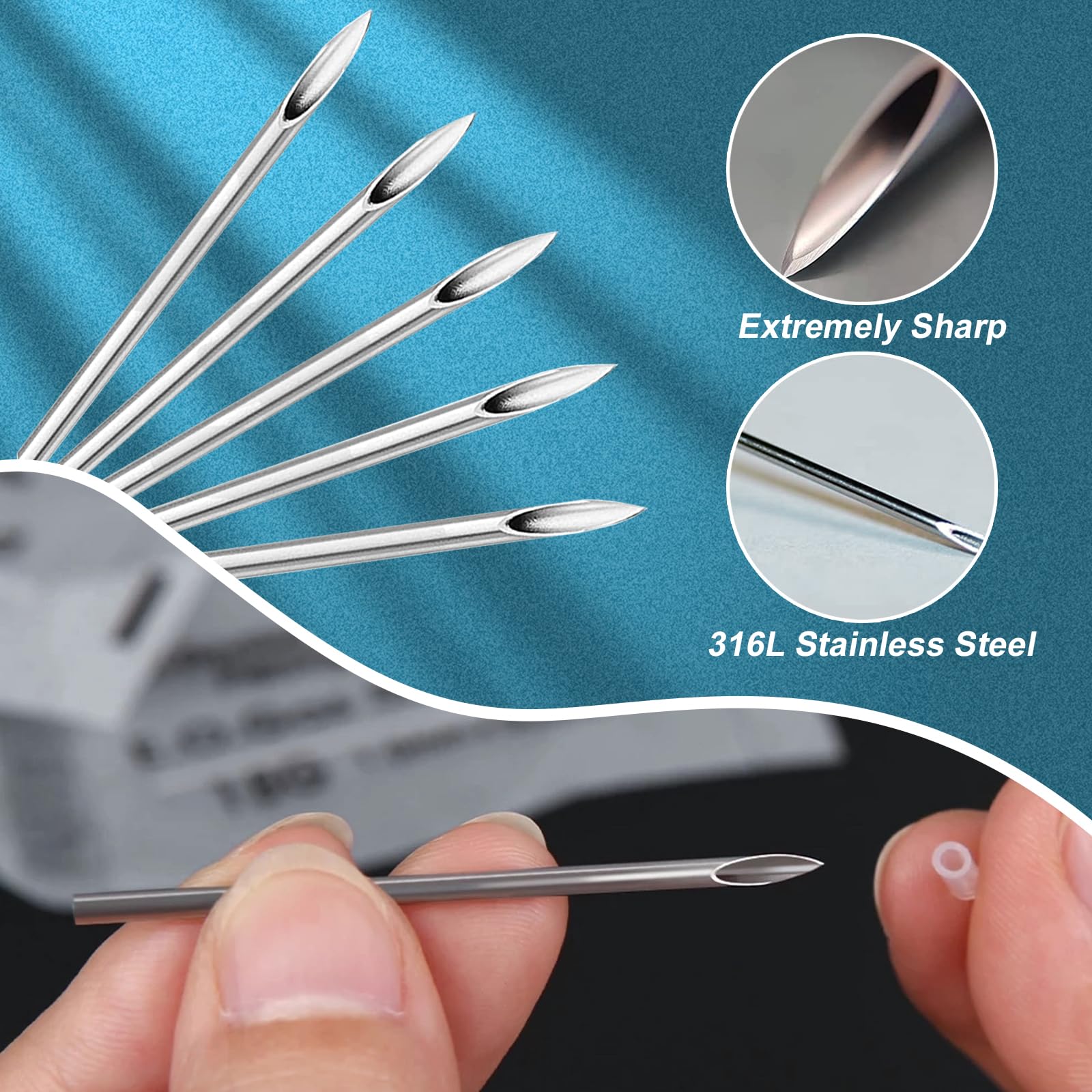 Aguja Yugui 18G para perforaciones cómodas y rápidas.