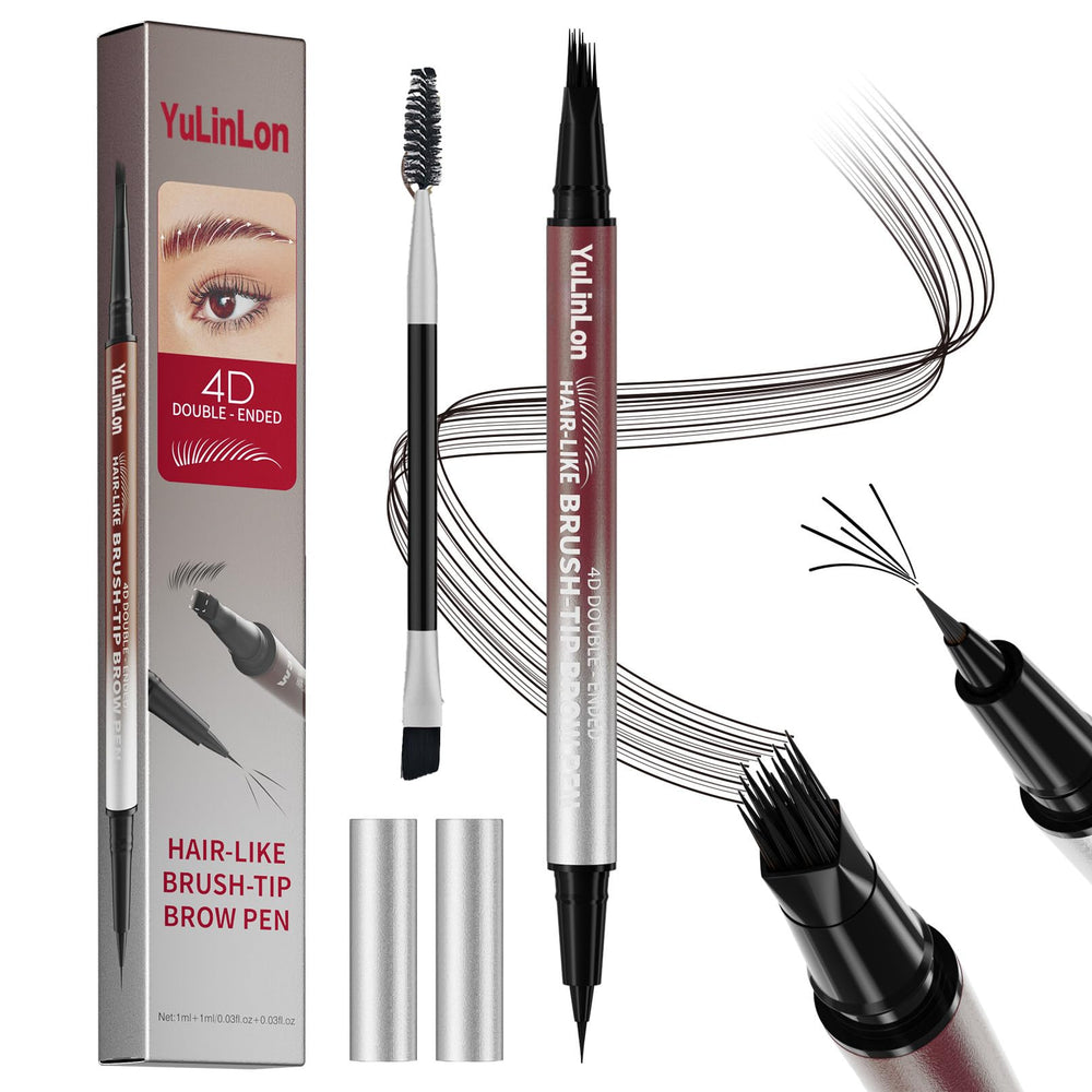Yulinlon 4D: doble extremo cepillo cejas para trazos naturales y definidos