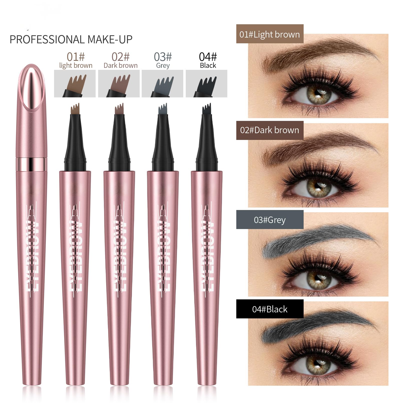 Diseño de doble punta y cepillo para peinar las cejas