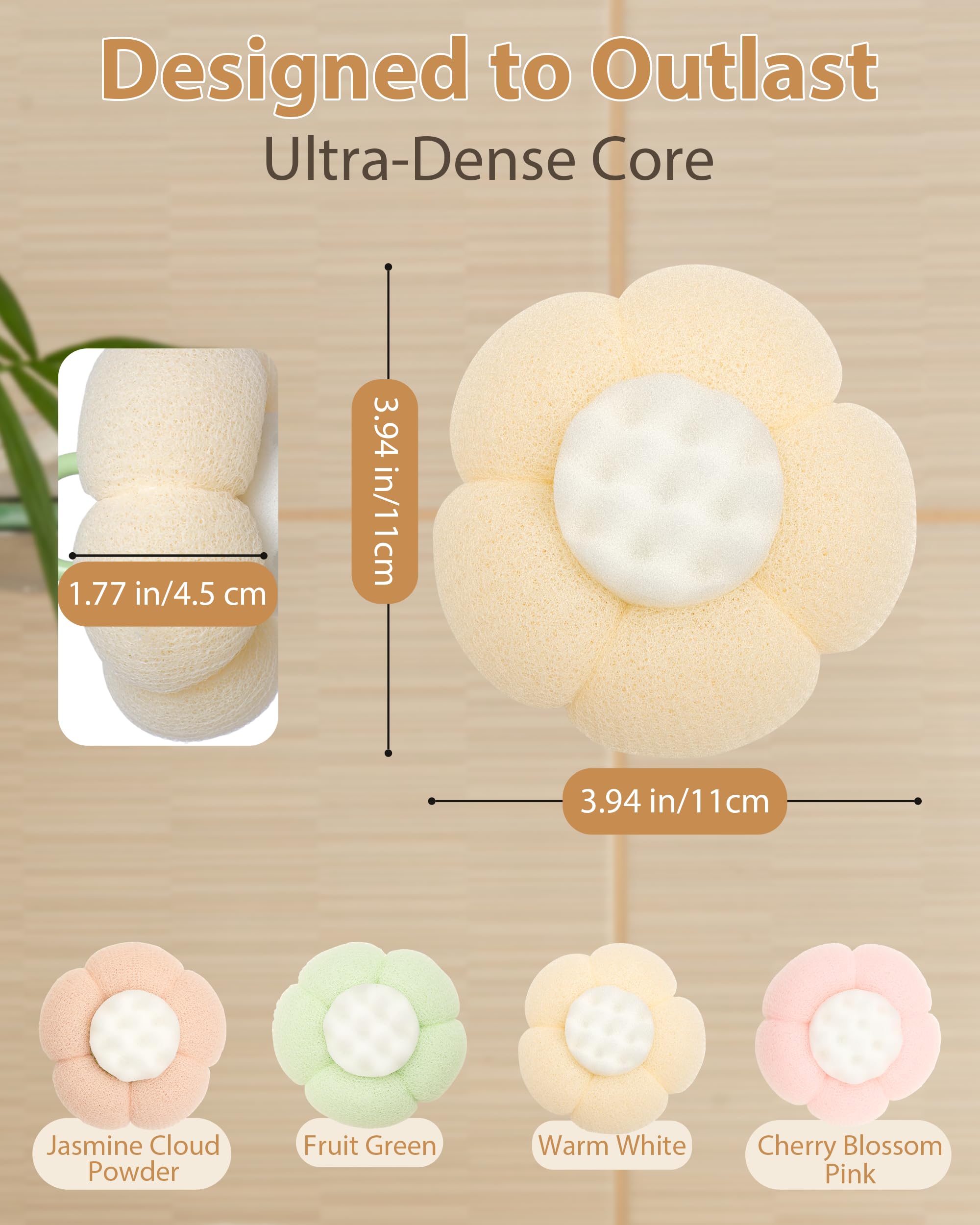 Regalo práctico YUMMIS esponja suave con forma de flor para relax