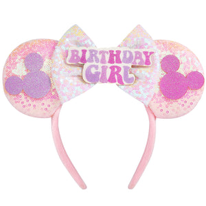Diadema YUNISS con orejas de ratón para cumpleaños, ideal en sesiones de fotos.