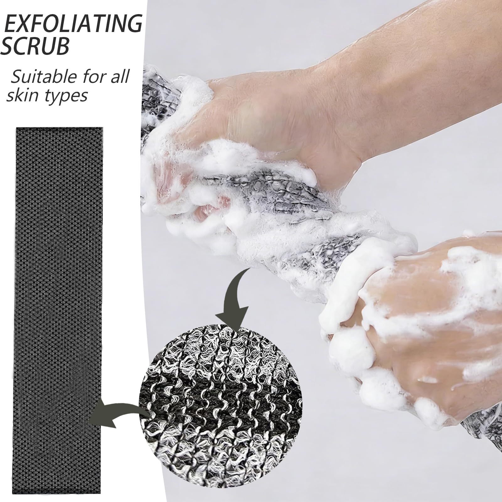 Toalla exfoliante Yunrun de secado rápido, higiene duradera entre usos.