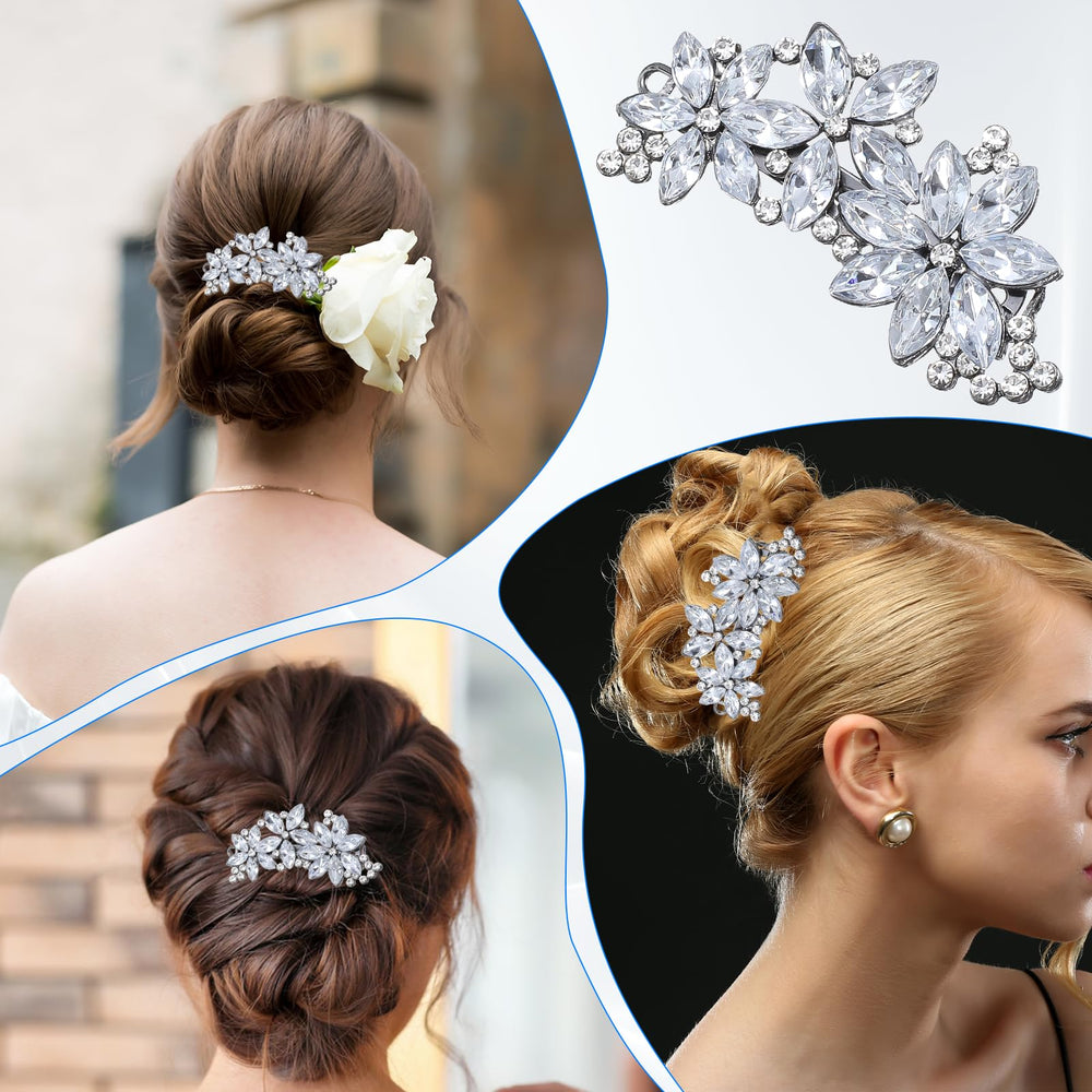 Bodas: pinzas Yuomeaz añaden brillo y estilo al peinado.