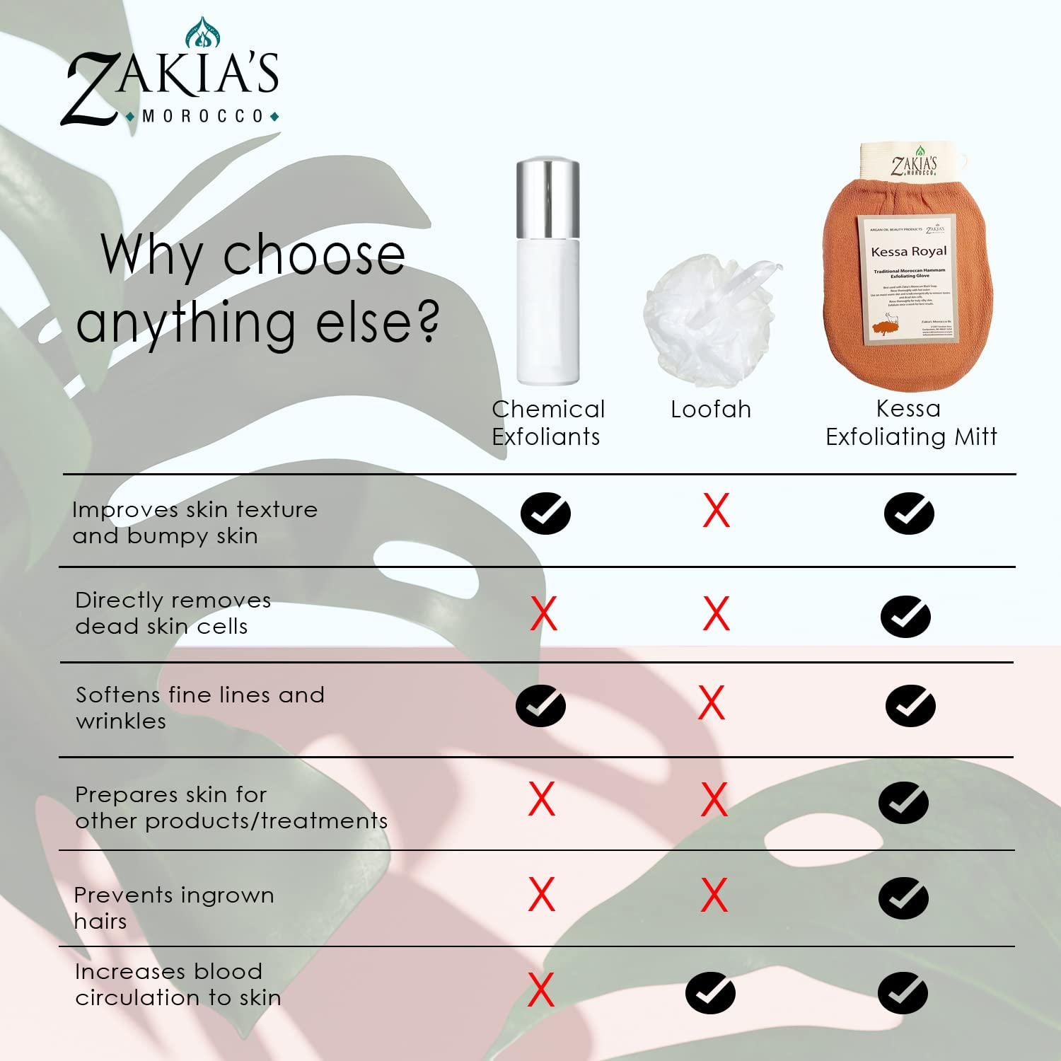 Zakia's Morocco Kessa Glove remoción de tan, para preparar piel suave