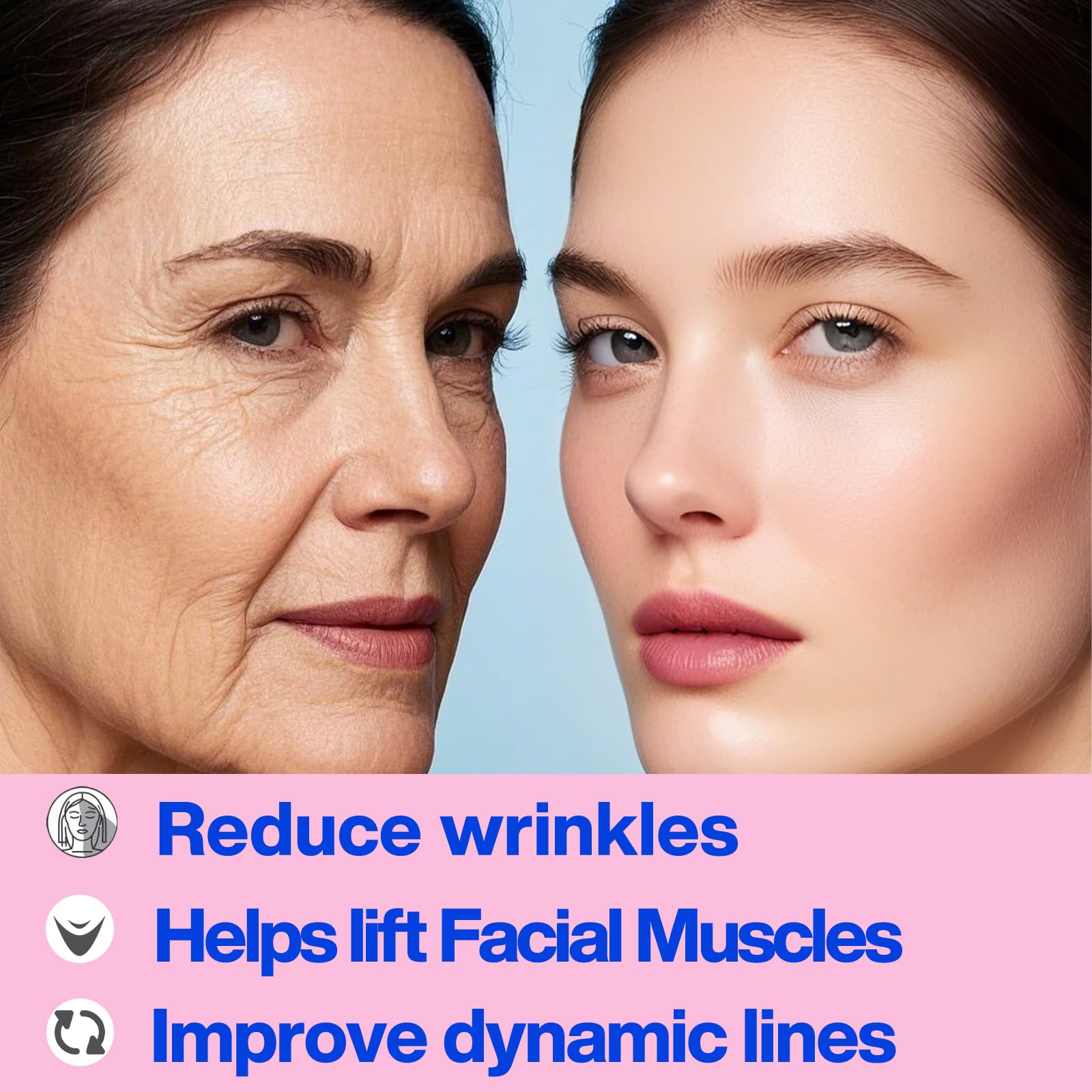 Zancony cinta de contorno facial, ofrece soporte suave para un levantamiento ligero.