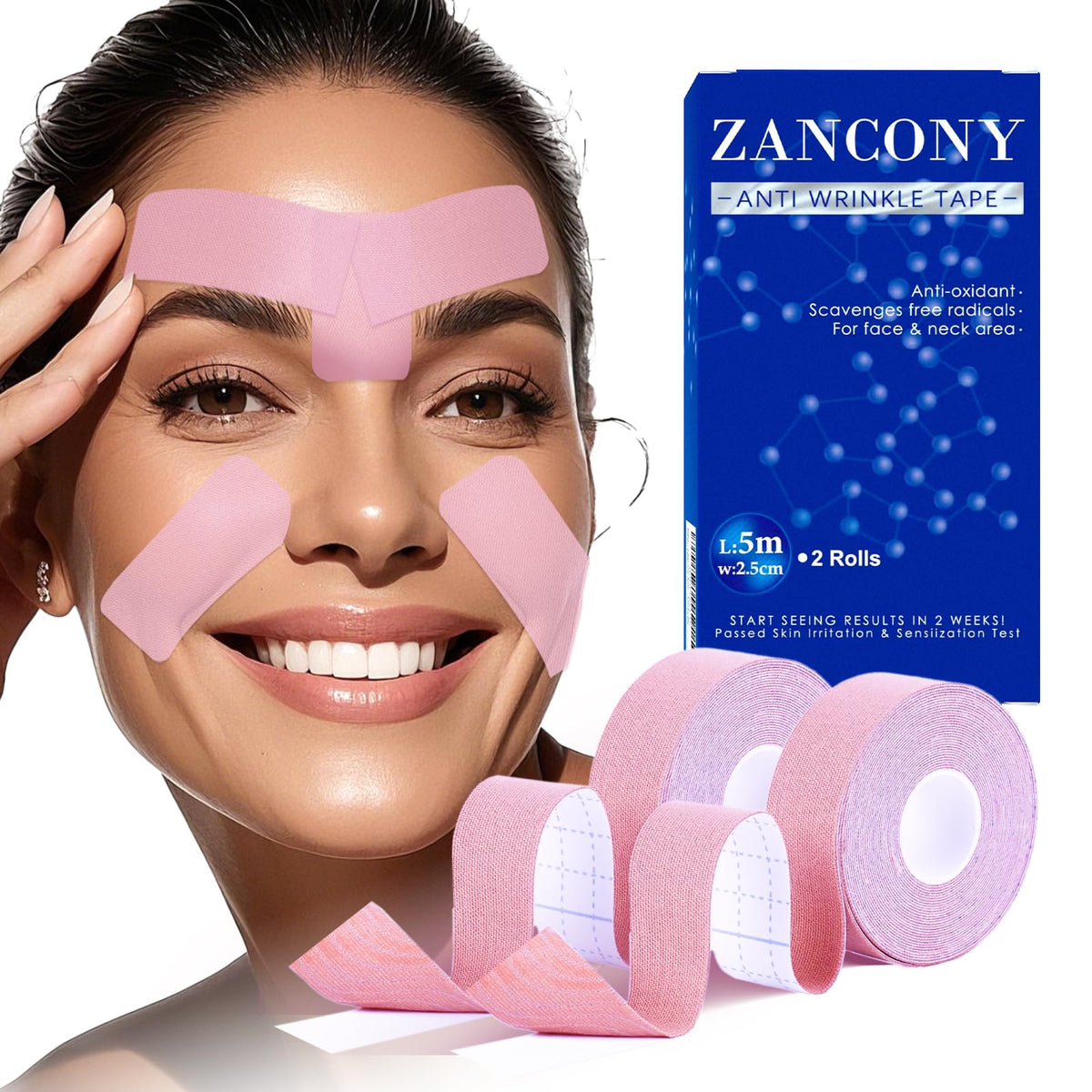 Zancony cinta facial para el frente, suaviza arrugas y líneas de expresión.