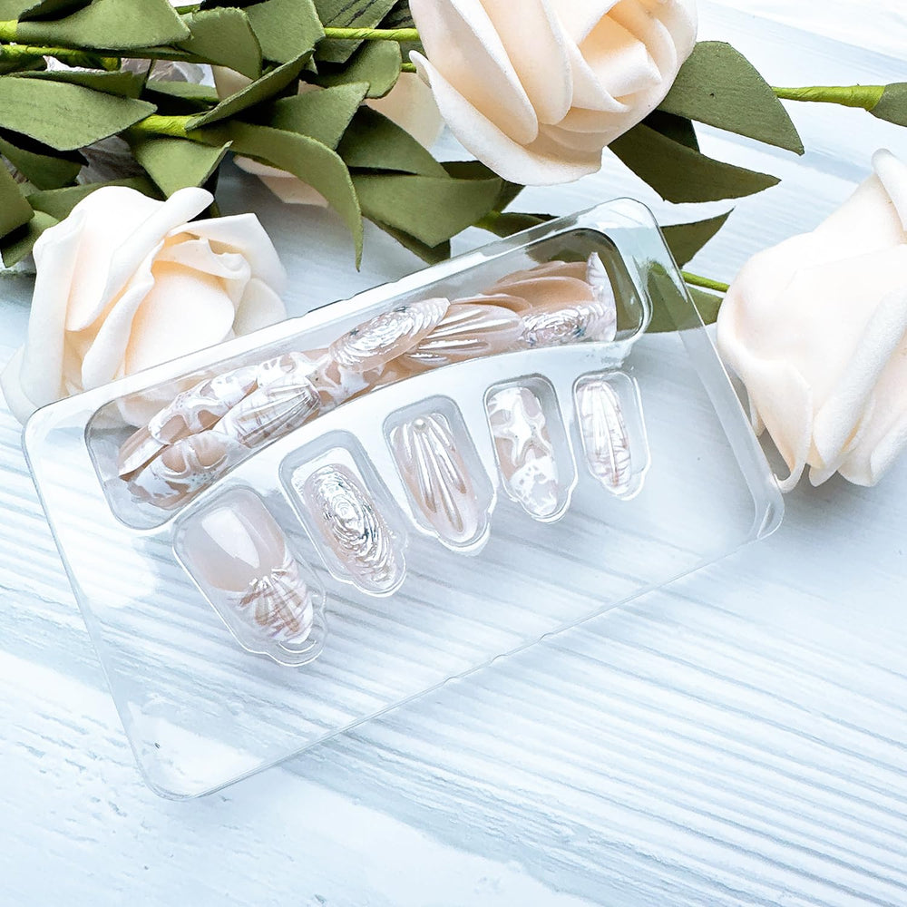 Uñas ZASKHLD adhesivas perlas 3D para verano