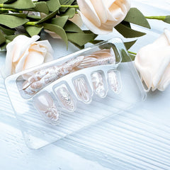 Uñas ZASKHLD adhesivas perlas 3D para verano