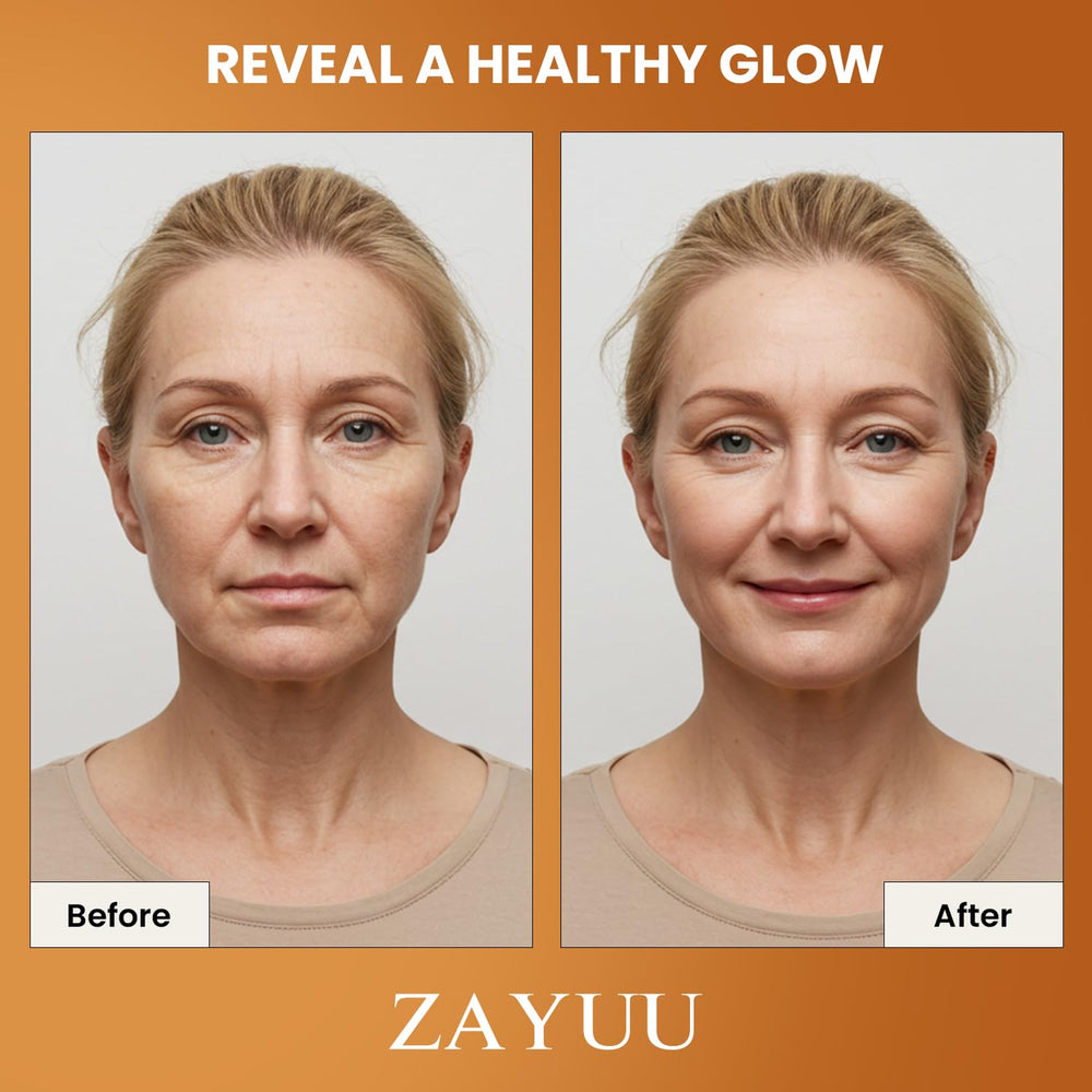 Sérum ZAYUU Vitamina C 23% al aplicar en la palma de la mano para rutina diaria.