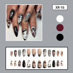 Uñas frances góticas ZDIWOO, look audaz para eventos nocturnos.