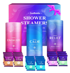 ZenBombs pastillas ducha set 18, fragancias orgánicas para relajación matutina
