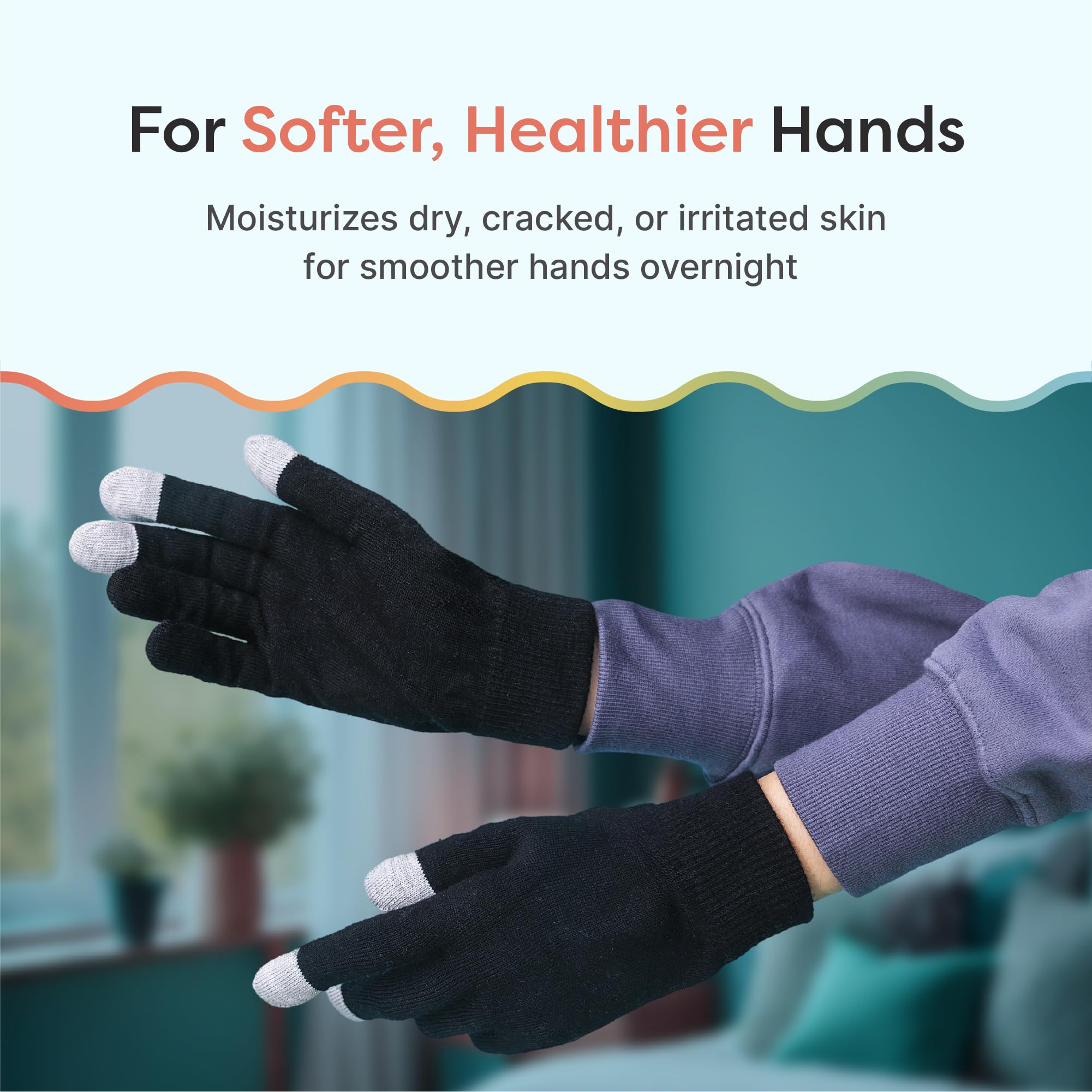ZenToes Guantes hidratantes, dorso de las manos, alivian la sequedad.