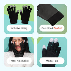 Guantes ZenToes con infusión de jojoba para hidratación profunda.
