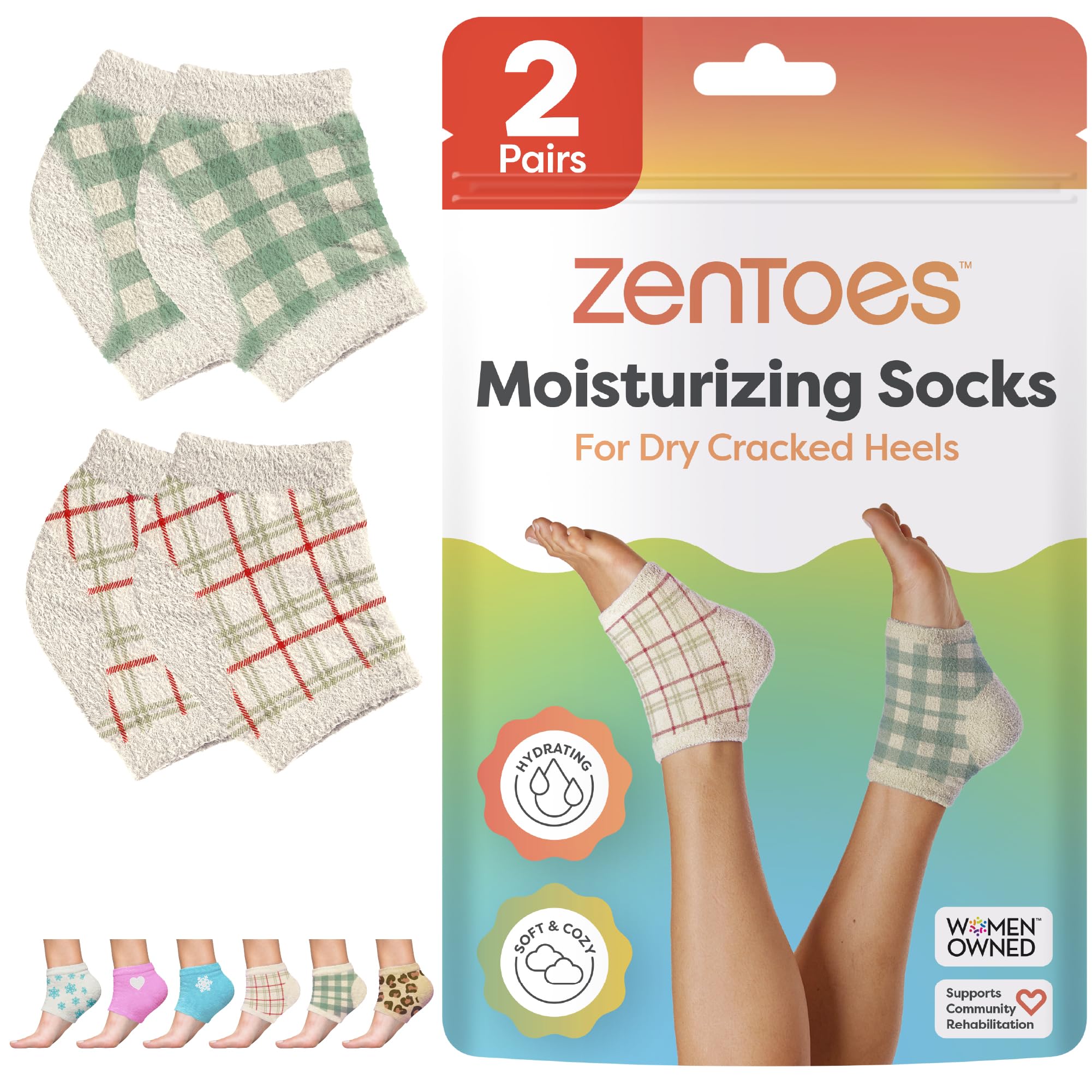 ZenToes medias hidratantes para talones suavizan la piel durante la noche
