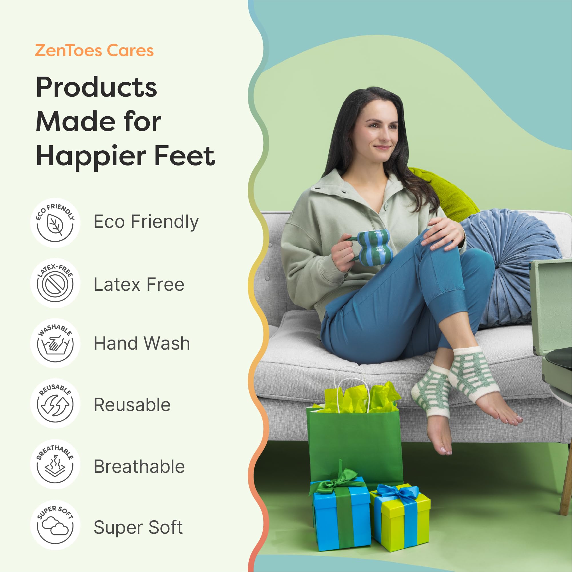 ZenToes talla regular ofrece ajuste cómodo para pies promedio