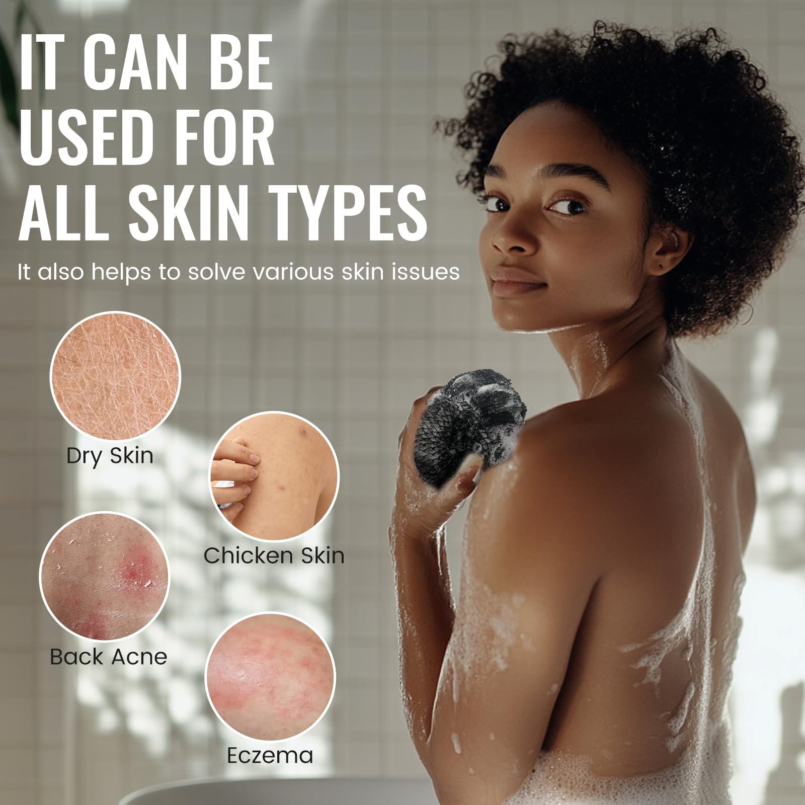 Esponja Zerwhil de red africana exfoliación firme para eliminar impurezas.
