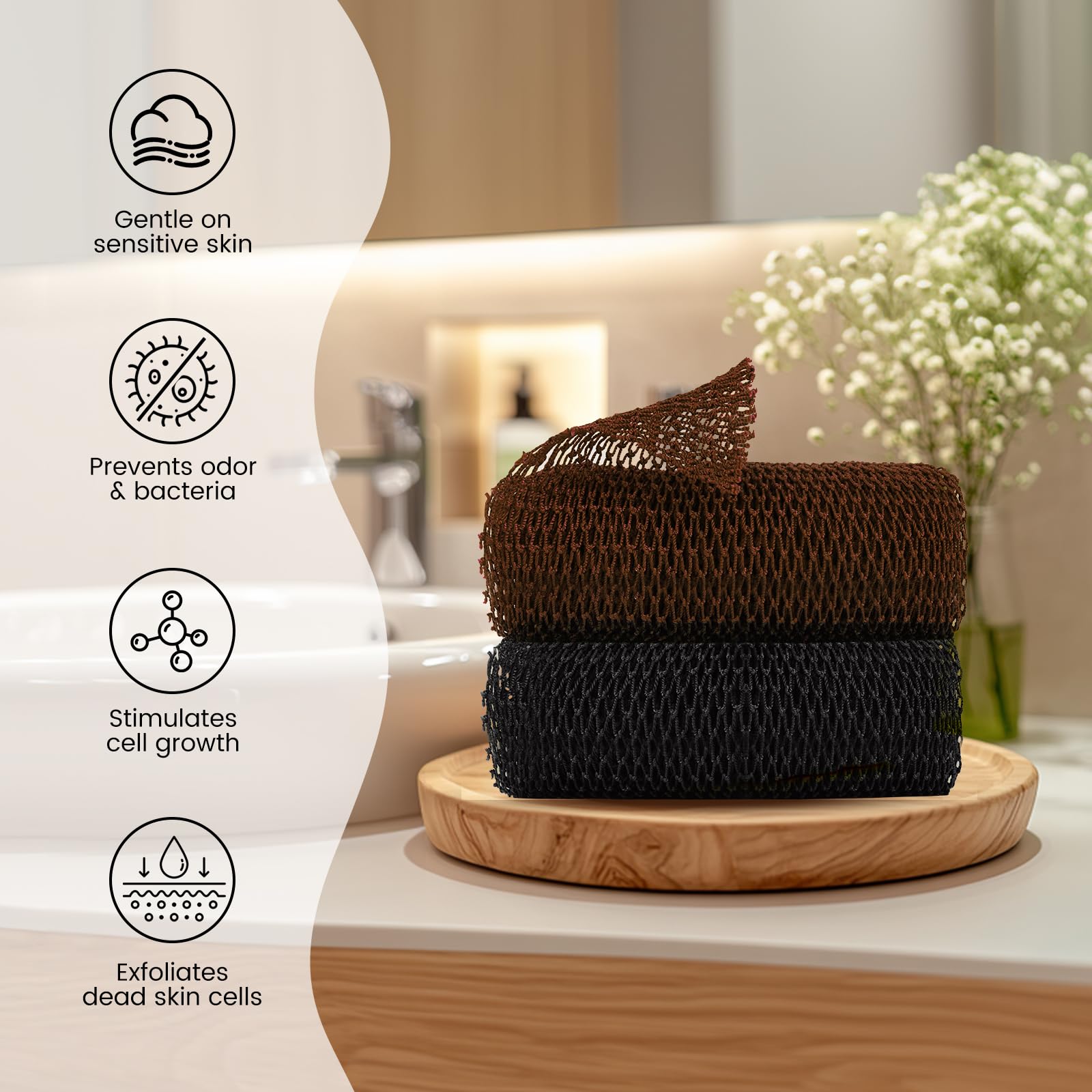 Esponja Zerwhil de red africana uso doméstico multiuso para cuerpo y cocina.