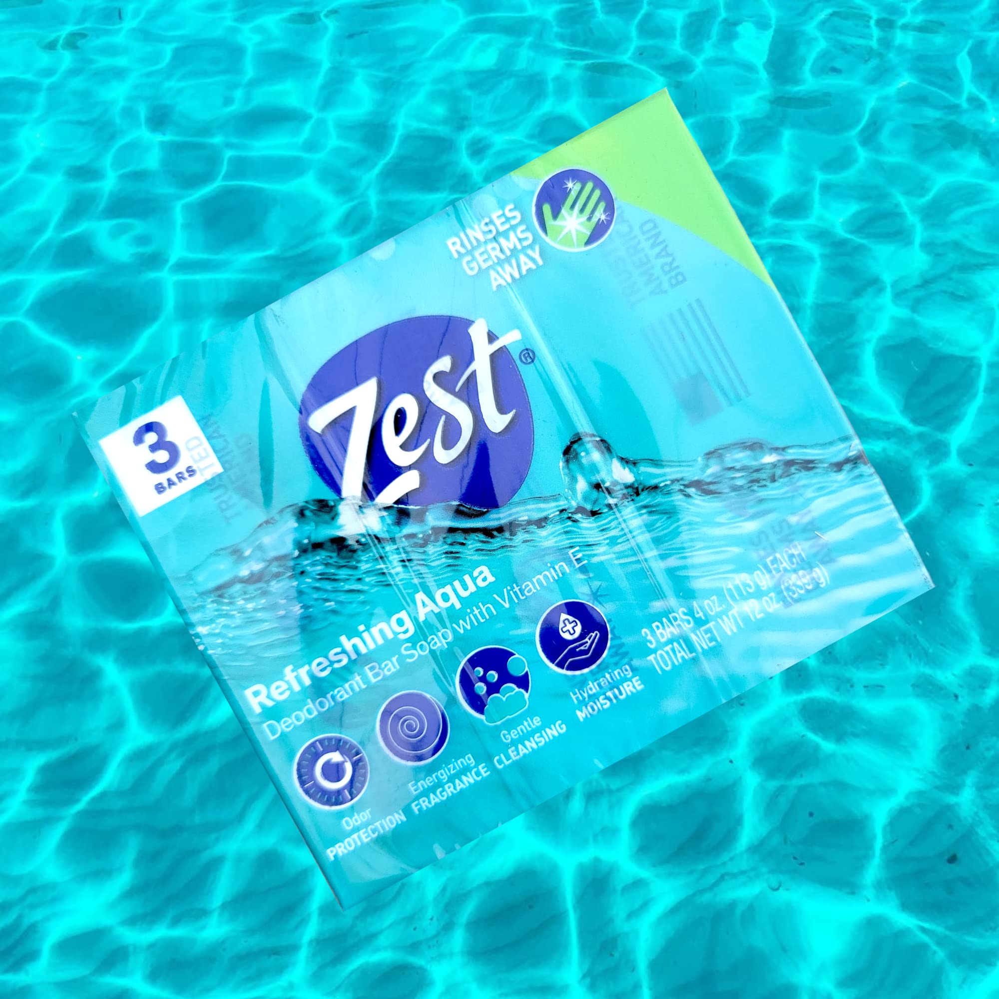 Zest barra de jabón con vitamina E para piel hidratada