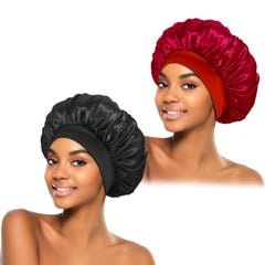 Bonete de seda ZHENSILK para dormir, color negro burdeos, protege el cabello durante la noche.