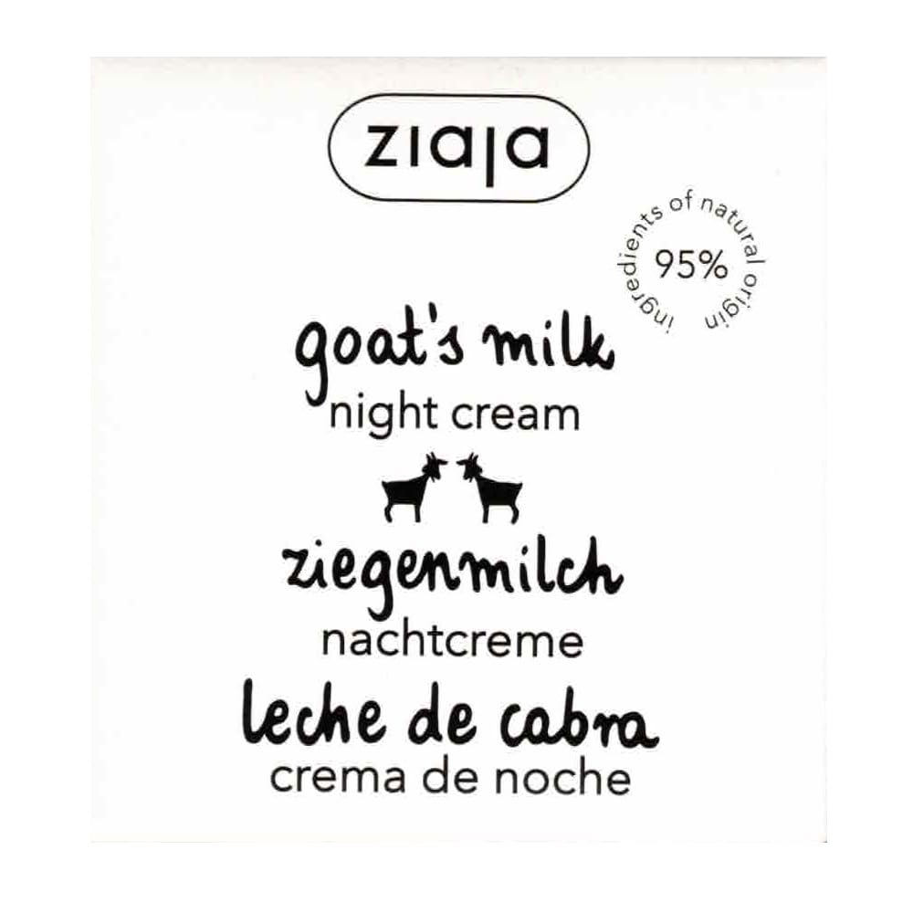 Textura cremosa de Ziaja para cuidado nocturno y revitalización facial.
