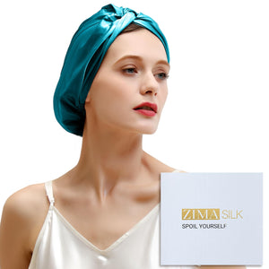 ZIMASILK bonete de seda 22 momme para protección nocturna del cabello.