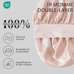 ZIMASILK bonete de seda doble capa aporta suavidad y brillo durante la noche.