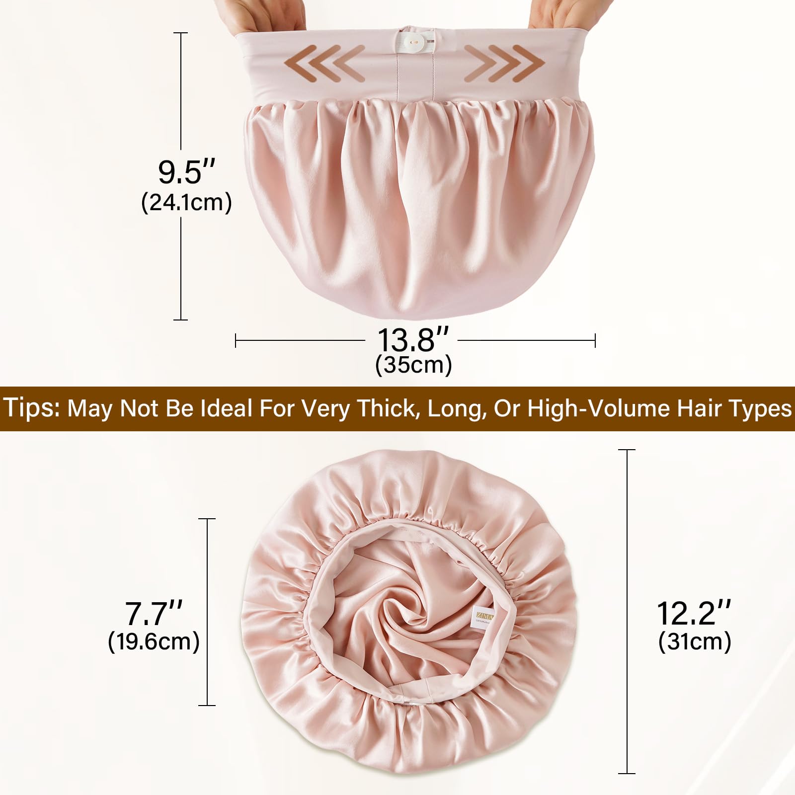 ZIMASILK bonete hipoalergénico de seda apto para piel sensible y cómoda.