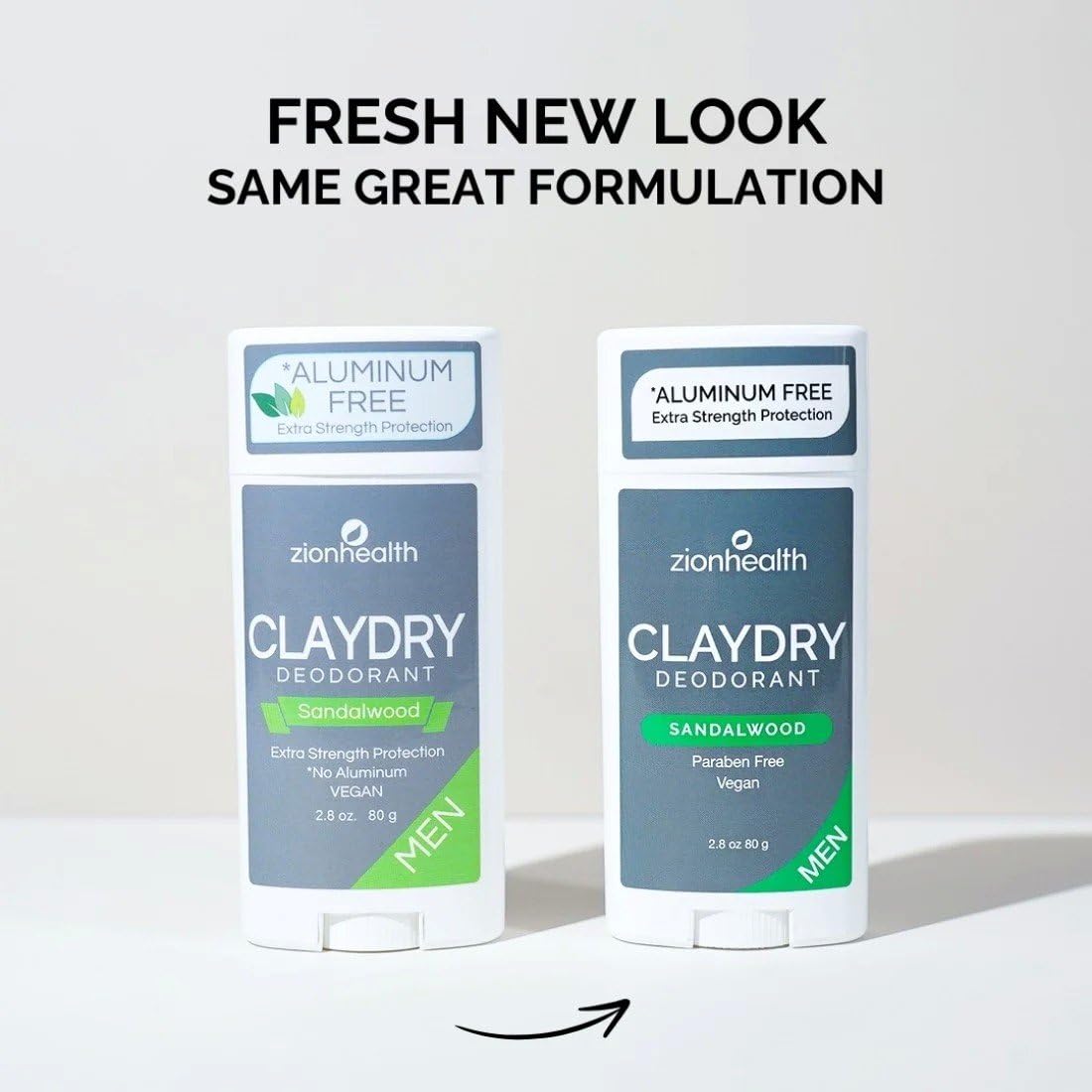 Zion Health desodorante con arcilla y minerales para absorción ligera.