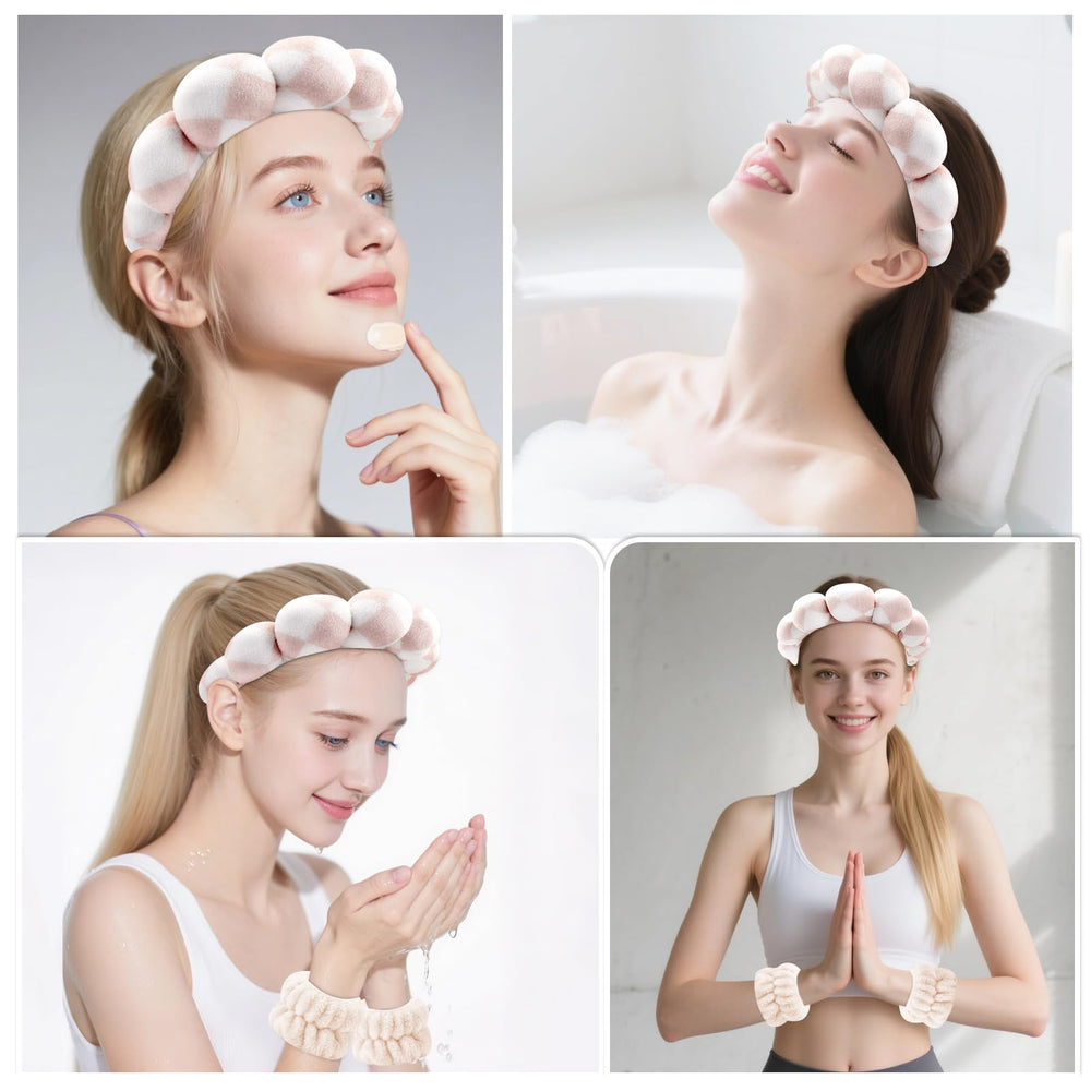 Zkptops cinta cabeza cuadros spa: diseño moderno que recoge el cabello sin resbalar.