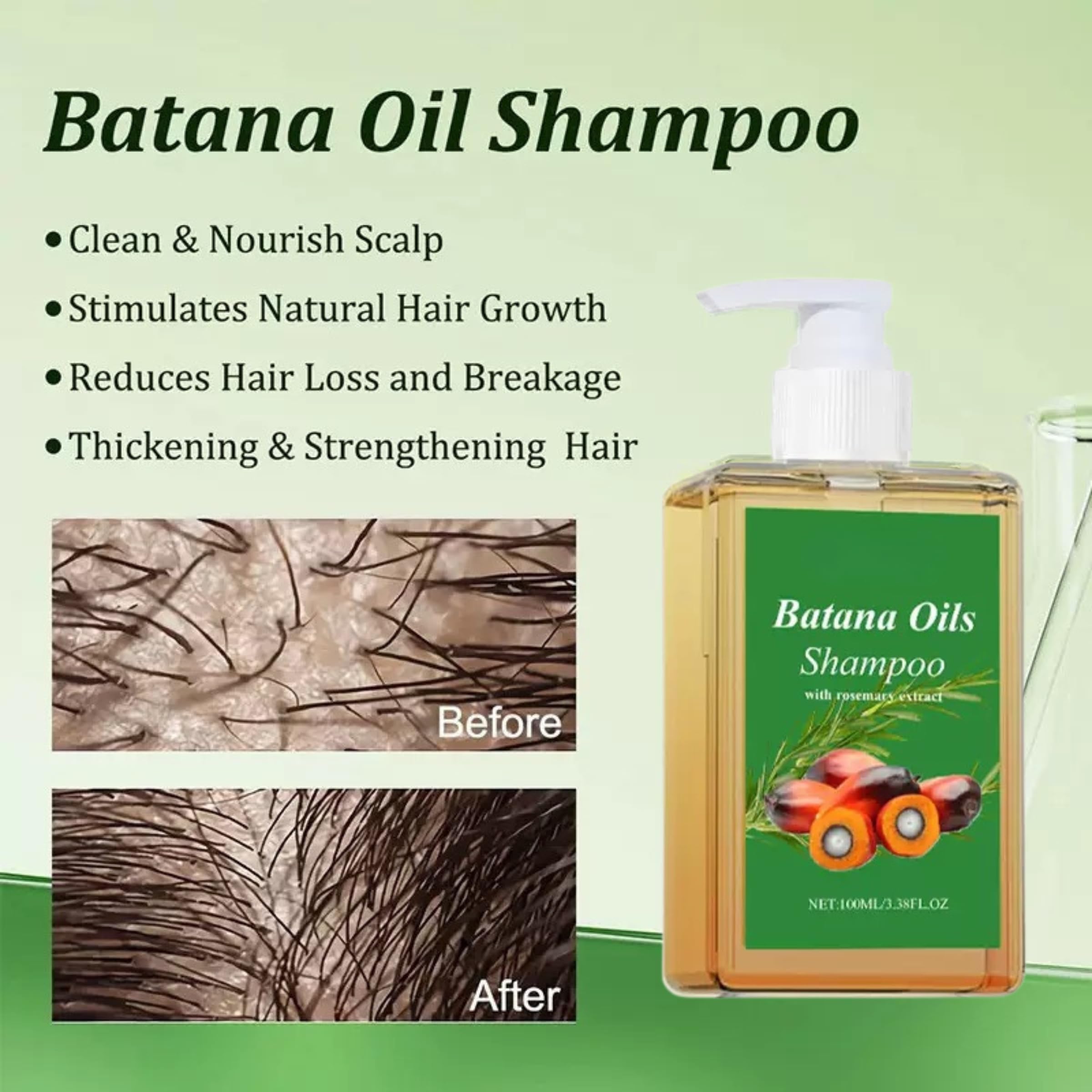 ZLSJJCLMZ champú batana con romero, primer plano de ingredientes naturales