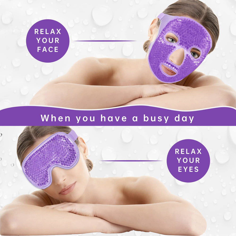 ZNÖCUETÖD mascarilla para ojos y rostro de doble cara, temperaturas duales.